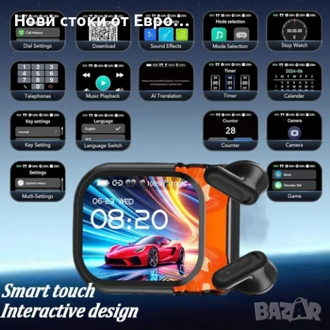 HTC NE20 Bluetooth 5.4 безжични слушалки с LED дисплей и AI превод нови  , снимка 6 - Слушалки и портативни колонки - 54012292