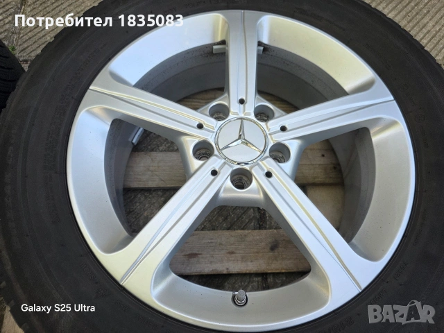 Лети джанти 17ки 5х112 Mercedes + зимни гуми 215/65/17 Bridgestone, снимка 7 - Гуми и джанти - 54439726