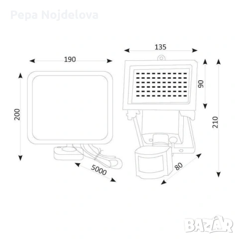 LED прожектор с датчик и соларен панел, снимка 6 - Лед осветление - 54617071