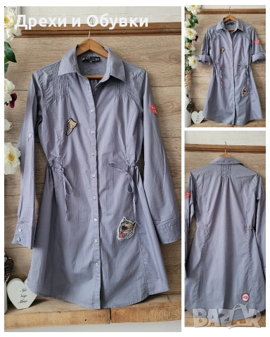 Рокля тип риза памучна материя 