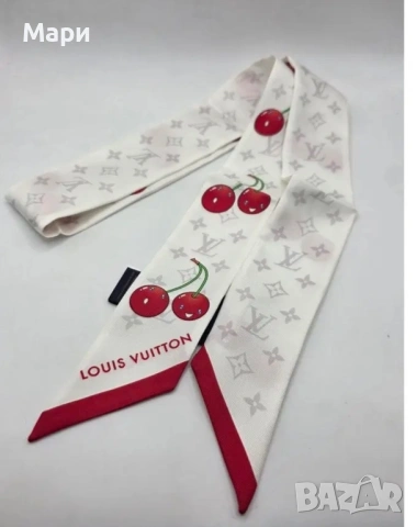 Louis Vuitton Bandeau Scarf копринен шал , снимка 7 - Шалове - 54676651
