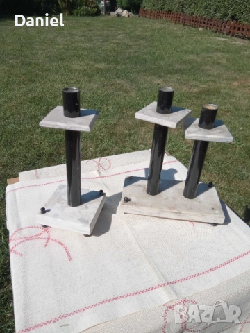 Свещници дървни, метални и мраморни, снимка 9 - Декорация за дома - 53995868