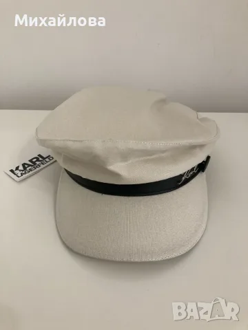 Karl Lagerfeld, бяла шапка с козирка – НОВА с етикет, снимка 3 - Шапки - 55600310