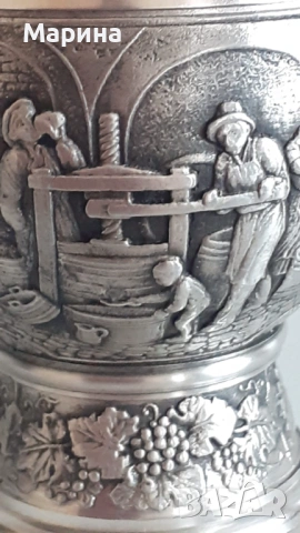 Комплект за ракия от калай Antik*Vintage  #129, снимка 9 - Антикварни и старинни предмети - 54538726