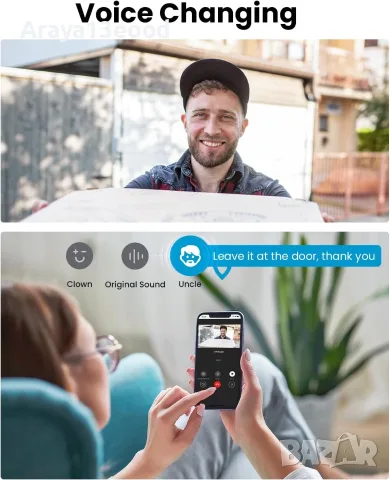 ieGeek Bell J9 Безжичен видео звънец с камера 2K 3MP, Wi-Fi, двупосочно аудио, PIR детекция, снимка 8 - Други стоки за дома - 55540750