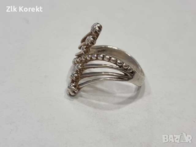 Дамски сребърен пръстен, снимка 6 - Пръстени - 54428138