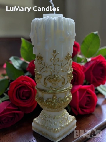 Свещ “ Златен разкош”, снимка 2 - Декорация за дома - 54680186