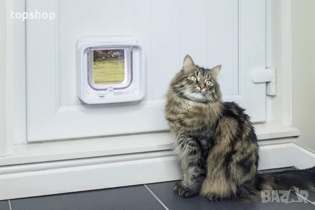 Чисто нова смарт WiFi врата за котки с микрочип SureFlap Cat Flap Connect (DualScan)  , снимка 4 - За котки - 55419622