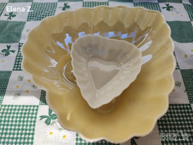 Belleek винтидж купички-сърца от фин ирландски порцелан, снимка 2 - Декорация за дома - 54966235