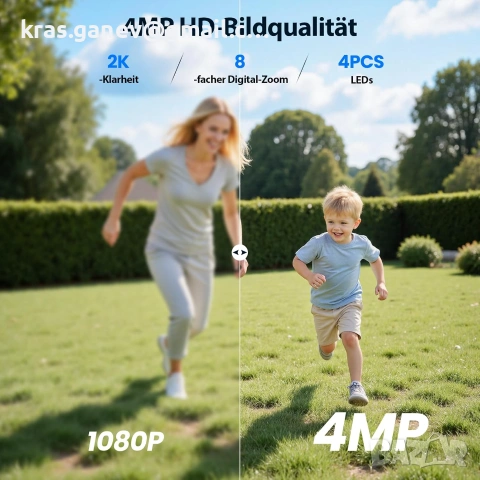 2K WiFi външна соларна камера комплект с 2 камери + база, снимка 4 - IP камери - 55173455