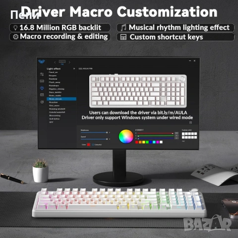 AULA F99 Pro Knob Mechanical Keyboard – една от най-търсената механична клавиатура, снимка 5 - Клавиатури и мишки - 54488690