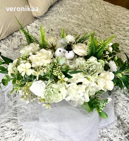 Сватбена украса за автомобил с тюл