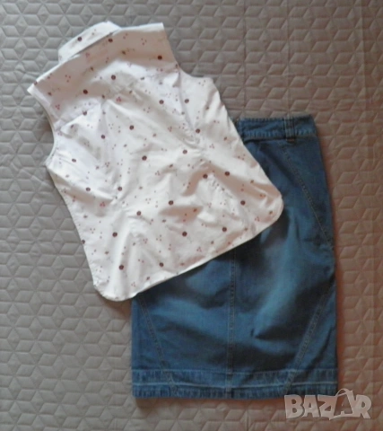 Дамски сет дънкова пола H&M и риза sOliver, снимка 2 - Поли - 55233511