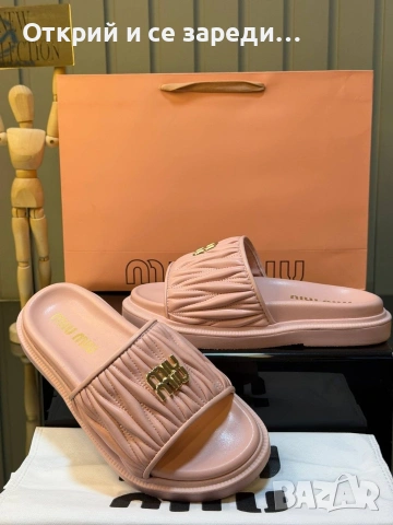 Дамски чехли Miu Miu , снимка 3 - Чехли - 54398927
