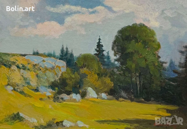 Картина Пейзаж - Атанас Михов , снимка 5 - Антикварни и старинни предмети - 55016550