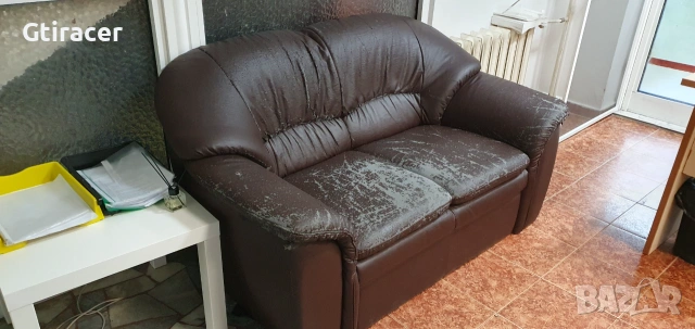 Продавам кожен диван, снимка 4 - Дивани и мека мебел - 55086946