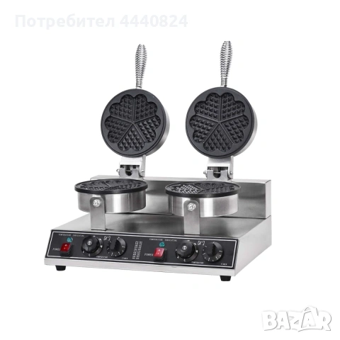 Компактен професионален гофретник 1.2 kW за кафенета и закусвални