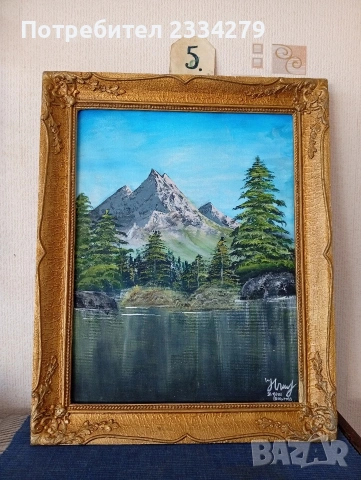 Стари картини, платно масло, авторска изработка. , снимка 16 - Картини - 42158610