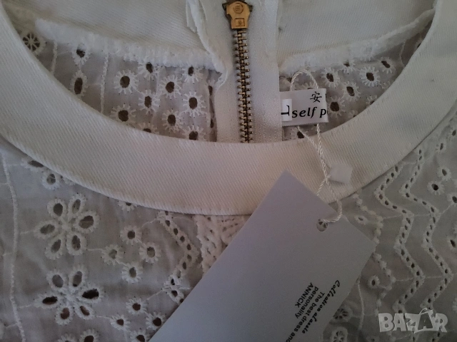 Лятна бяла дантелена рокля р-р L, снимка 10 - Рокли - 54368787