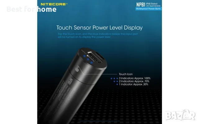 Nitecore NPB1 5000mAh водоустойчива външна батерия, снимка 6 - Външни батерии - 55475883