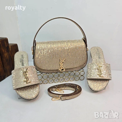Yves Saint Laurent Дамски Чехли + Чанта Различни Цветове YSL, снимка 7 - Чехли - 55025838