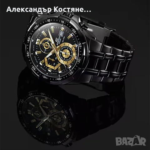 Нов часовник Casio Edifice EFR-539BK-1AVUEF - гаранция, снимка 2 - Мъжки - 55213903