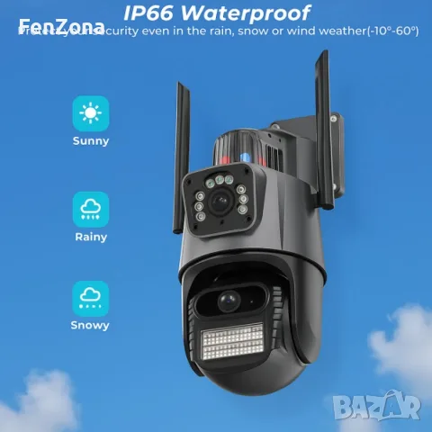 Двойна Smart WiFi безжична IP 6MPX камера 15108 + Подарък Карта памет HIKSEMI NEO 64GB , снимка 4 - IP камери - 55536944
