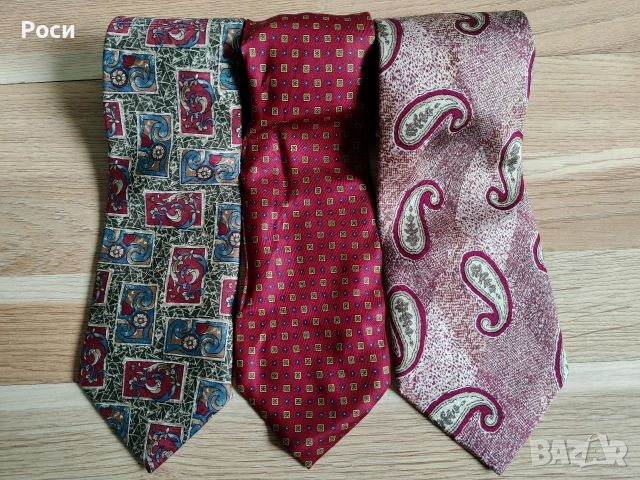 Италиански копринени вратовръзки с орнаменти 1, снимка 4 - Други - 53844878
