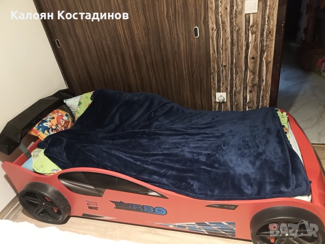 Детско легло кола + матрак , снимка 3 - Мебели за детската стая - 54583558