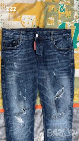 Мъжки дънки Dsquared2 ICON Milano Italy – размер 50, slim fit, distressed style, снимка 7 - Дънки - 54798851