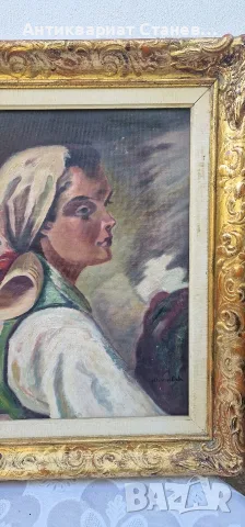 🎨✨ ВПЕЧАТЛЯВАЩ ЖЕНСКИ ПОРТРЕТ – МАСЛЕНА ЖИВОПИС В БОГАТА РАМКА В БАРОКОВ СТИЛ ✨🎨, снимка 4 - Антикварни и старинни предмети - 55304497