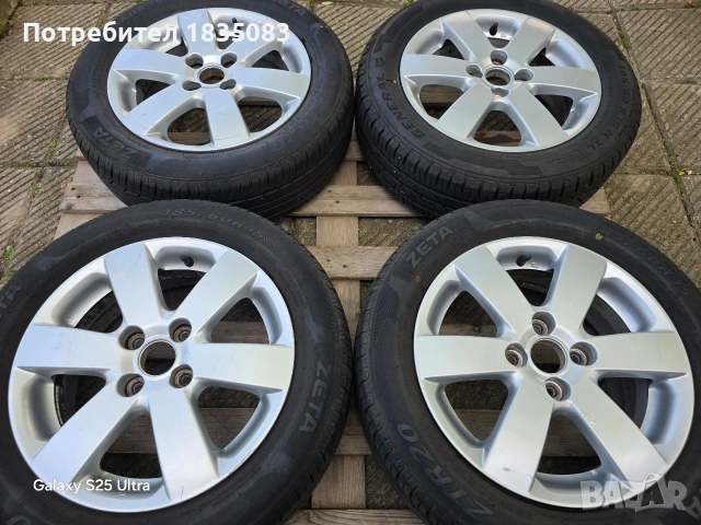 Лети джанти 15ки 4х100 Suzuki + летни гуми 185/60/15, снимка 3 - Гуми и джанти - 54421183
