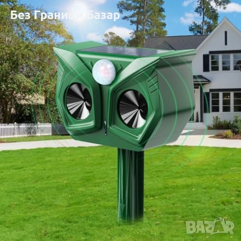 Нов Соларен Репелент за животни Уред за отблъскване Защита за градината