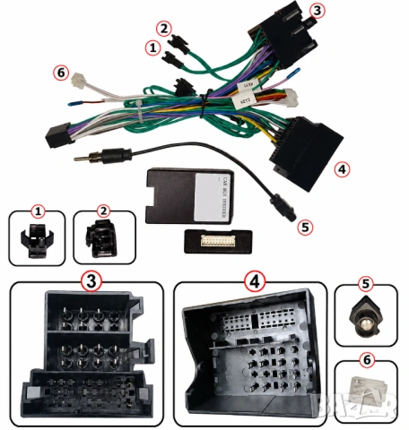 16 PIN Кабел букса CAN BUS декодер за Mercedes, B200, W211, Viano, Vito, W209, S320, W220, Android