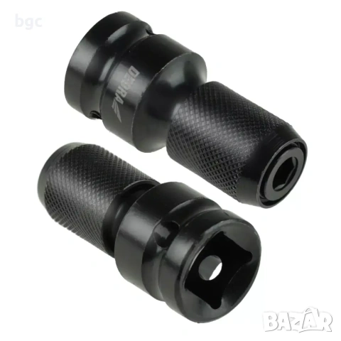 Адаптер за ударни накрайници DeWALT От 1/2" квадрат до 1/4" HEX, Устойчив на висок въртящ мо