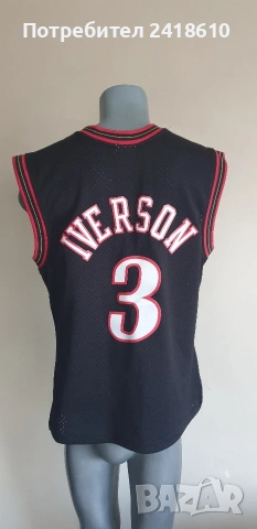 Mitchell & Ness Philadelphia NBA Allen Iverson #3  Mens Size  M НОВО!ОРИГИНАЛ! Мъжки Потник, снимка 12 - Спортни дрехи, екипи - 54142506