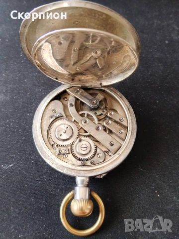 Швейцарски СРЕБЪРЕН джобен часовник Remortoir 1900г. - 15 РУБИНА - ПРОМОЦИЯ, снимка 15 - Джобни - 51648205