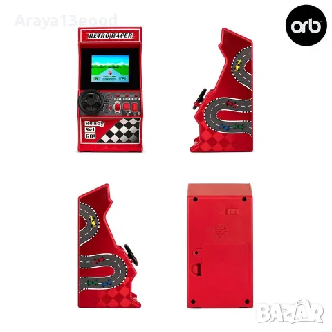 ORB Retro Mini Arcade Racing Game – Мини аркадна конзола с 30 ретро състезателни игри, снимка 4 - Други игри и конзоли - 55581992
