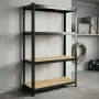 Здрав метален стелаж  -  Безвинтов гаражен рафт с 4 нива 150x70x30 см, снимка 9