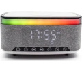 Безжична Bluetooth колонка с функция за зареждане на телефон отгоре, RGB дизайн, аларма и часовник., снимка 8