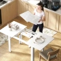 Tрапезна маса HOMCOM, 120-160 x 70 см, разтегателна, за 4-6 души, MDF, бяло с висок гланц, снимка 3