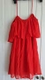 Къса червена солей рокличка Zara, XS, снимка 1