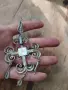 Стара посребрена брошка висулка възрожденски накит филигран, снимка 3