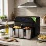 Фритюрник с горещ въздух XXL 9L, 2 камери, 8 програми, Двойно готвене & Синхронизиран финал, снимка 1