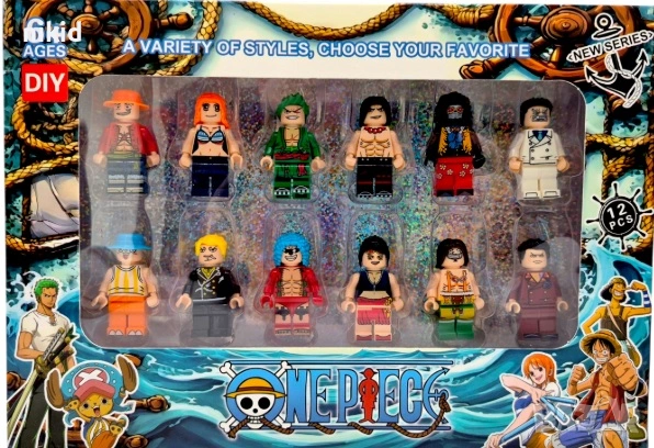 12 фигурки за Лего конструктор One Piece anime за игра и украса на торта пластмасови