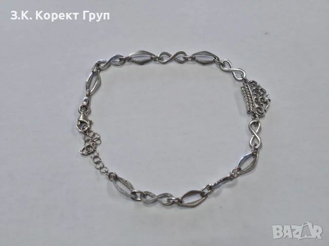 Сребърна гривна 925 / корона / 4,19 гр, снимка 3 - Гривни - 54385101