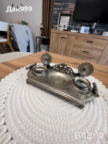 Стара колекционерска мастилница в стил art Nuevo., снимка 4 - Антикварни и старинни предмети - 54133516