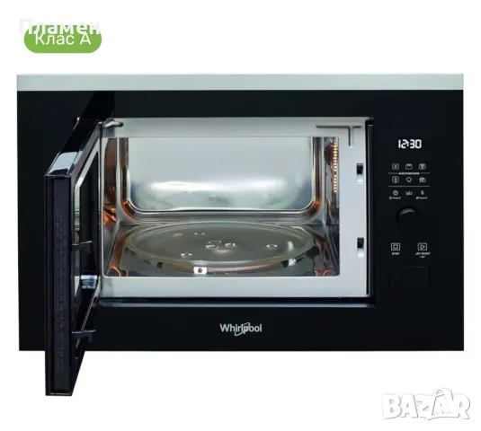 Whirlpool WMF250G микровълнова за вграждане фурна , цифров дисплей 25L 900W Грил Черно стъкло Нова, снимка 2 - Микровълнови - 55578169