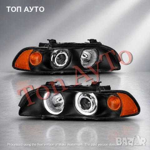 Тунинг Фарове Angel Eyes за BMW E39 1997–2003 Черни Рефлекторни Комплект С Включени Крушки, снимка 6 - Аксесоари и консумативи - 55258090