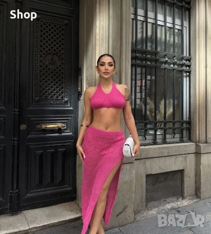 Елегантен плетен сет 🐚, снимка 2 - Комплекти - 55147298